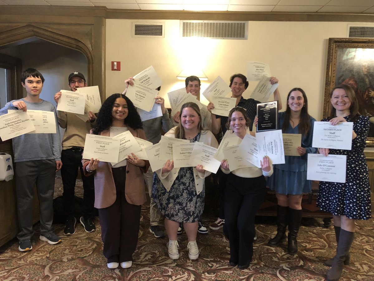 Didn’t have enough hands to hold all 32 awards @butlercollegian received today at the @ICPAconnect awards ceremony!

Hard work of student journalists isn’t often recognized, but their public service role on campus is so important. 
 @butleru and @ButlerCCom