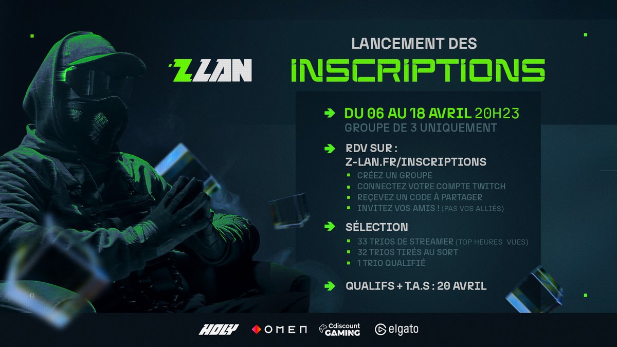 Les inscriptions à la #ZLAN2024 sont désormais ouvertes 🫡 z-lan.fr/inscriptions z-lan.fr/inscriptions z-lan.fr/inscriptions