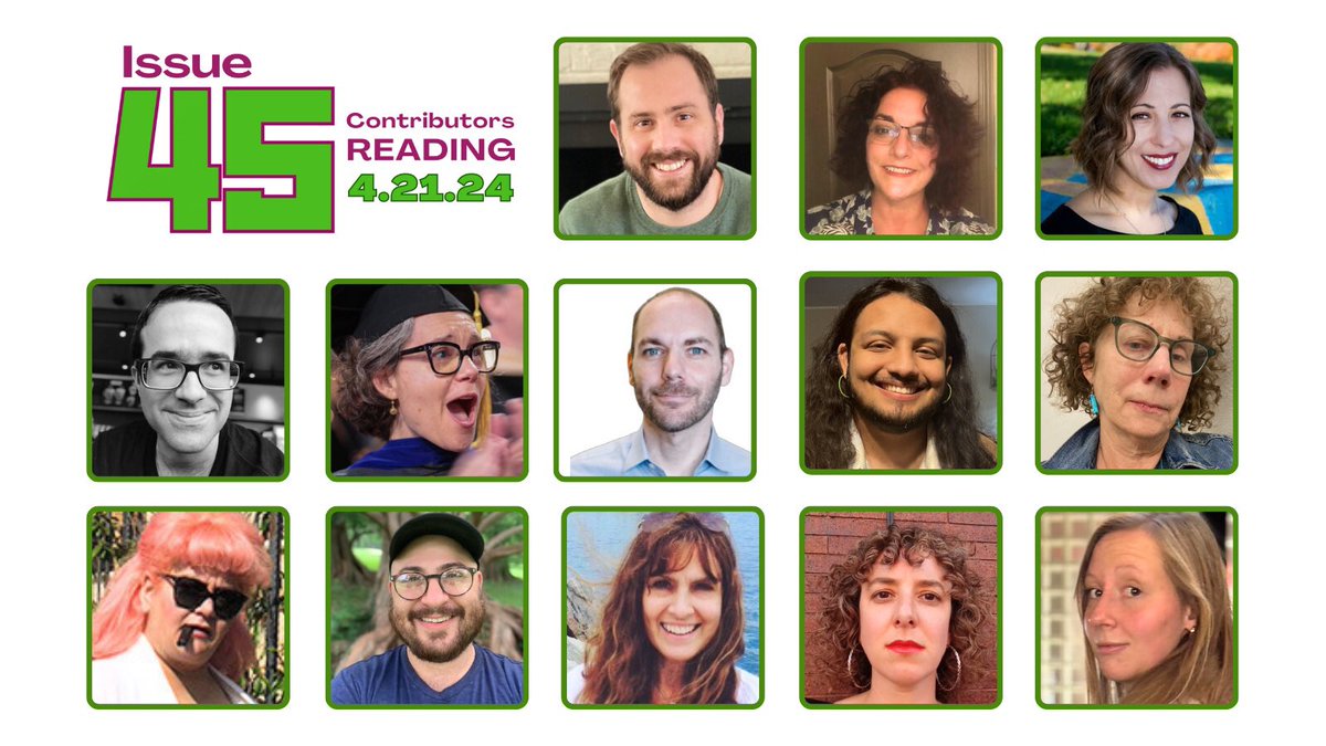 Register for Cleaver 45 Reading, 7pm ET on April 21. w. TS Bender, @NBrogdonWrites, Rebecca Entel, Federico Escobar, Susan Goslee, Michael Grinthal, Luke Koesters, @ClaudiaMonpere, @fwarg, Julian Shendelman, @KSilverHajo, @ToliverRachel, @KatieTonellato tinyurl.com/43hsxspz