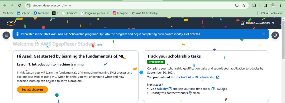 AsadTheAnalyst's tweet image. 🚀 Exciting news! I&apos;ve prequalified for the @awscloud  AI and ML Scholarship 2024 . Fingers crossed for the final selection announcement on June 14, 2024. I💡 
For more on Linkedin : linkedin.com/posts/asadmuje…

#AWSAIandML #Scholarship2024 #GenerativeAI #AlwaysLearning 📚🤖