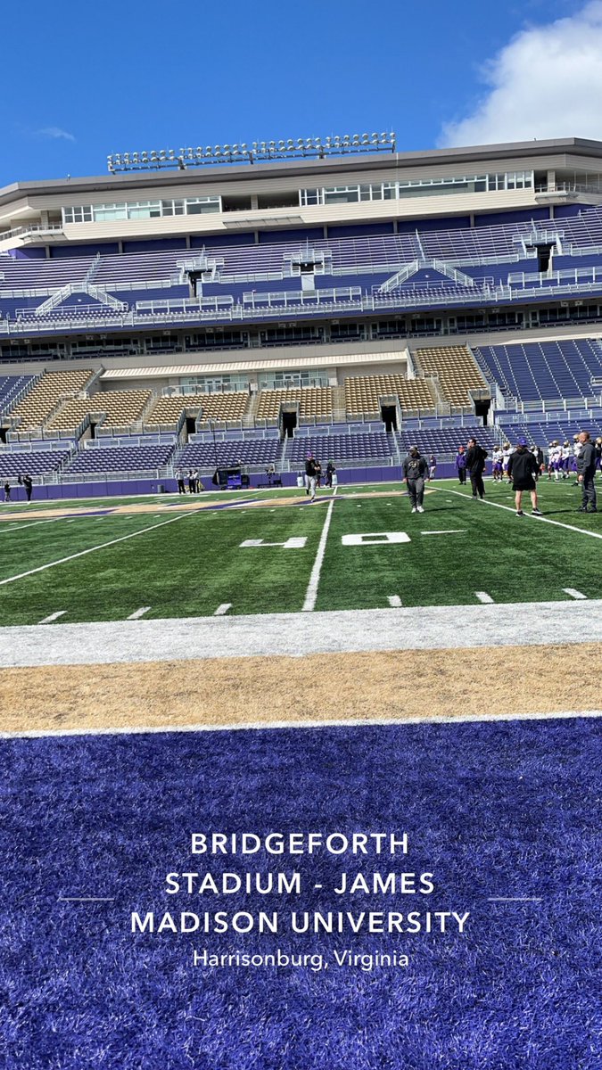 I had the opportunity today to visit <a href="/JMUFootball/">JMU Football</a> for their April 6th Junior Day. Big thank you to <a href="/coachdc34/">Drew Canan</a> and the rest of the James Madison football coaching staff. <a href="/JMUFBRecruiting/">JMU Football Recruiting</a> <a href="/NedimyerVince/">Vince Nedimyer</a> <a href="/MtLionFootball/">AltoonaFootball</a> <a href="/Matt_Moran_/">Matt Moran</a>