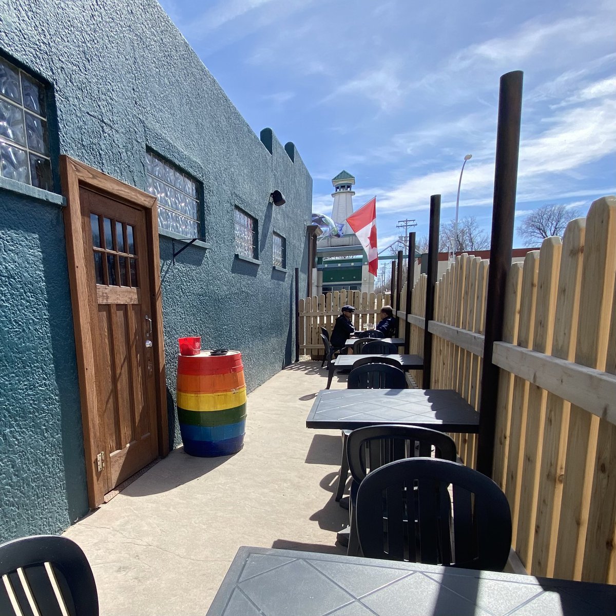 The patio’s open (for drinks) - come take advantage of this beautiful weather! #gimli #publife #patioseason
