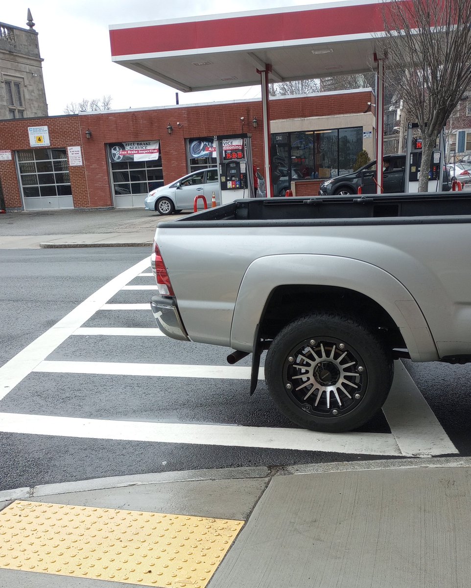 On just a 10 minute walk to the library and back, I saw 3 vehicles parked in crosswalks. It's an epidemic. #jamaicaplain #pedestriansafety #safestreets #walkablecities