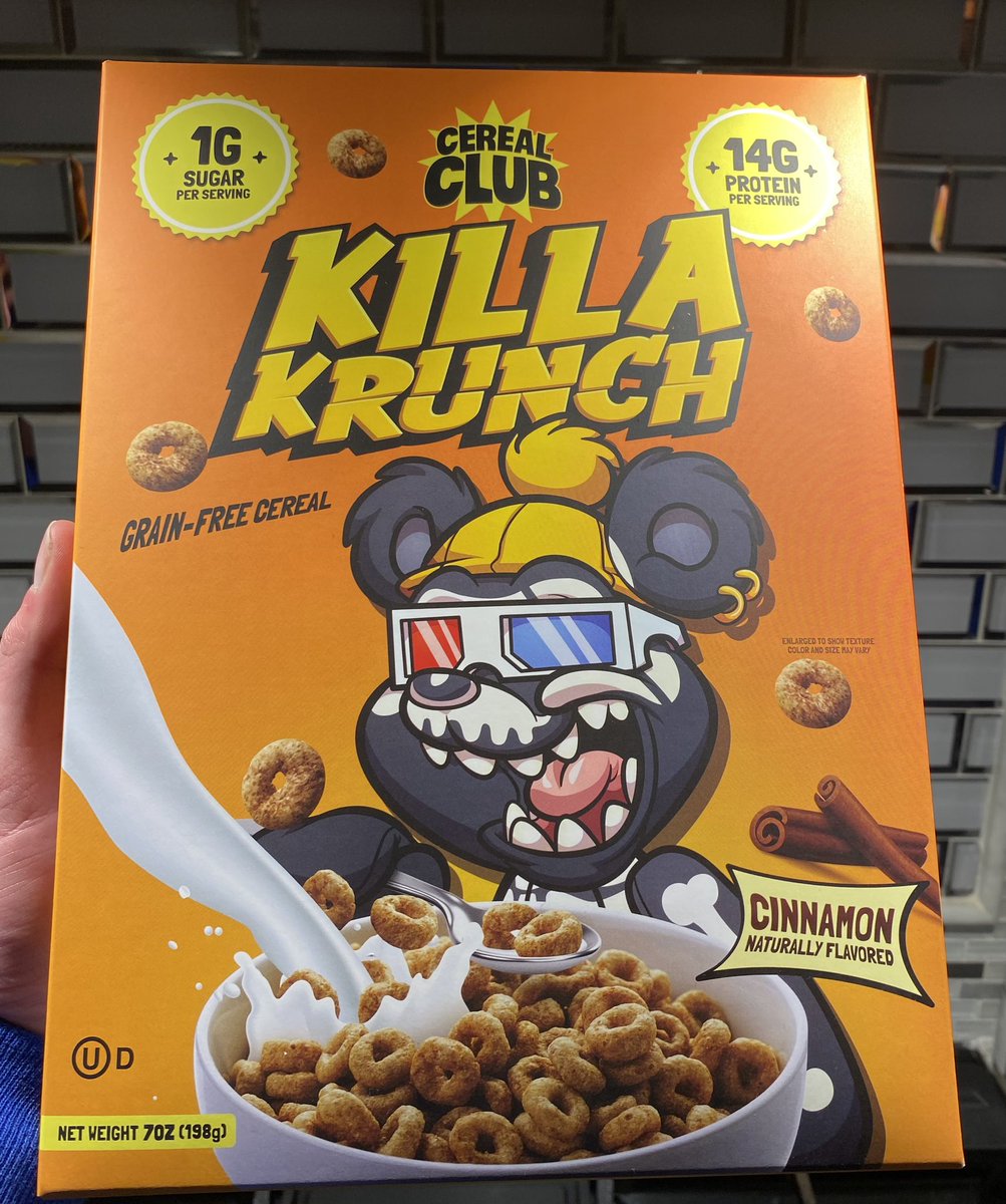 I got to pick up my @killabearsnft Killa Krunch box today with my Aunt. When I opened up the package she immediately was very interested by the design. When I explained to her that it was an NFT collection collaboration with @cerealclubnft she was excited to learn more. I told…