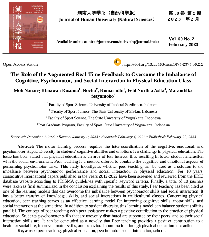 DrSethJenny's tweet photo. Citation of our #Exergaming Research:
“The Role of the Augmented Real-Time Feedback to Overcome the Imbalance of Cognitive, Psychomotor, and Social Interaction in Physical Education Class”
Full text: https://t.co/NmAwG02xmA
#Physicaled #PE #PhysEd #GamifiedLearning #MBVG https://t.co/X7Glox0Rzd