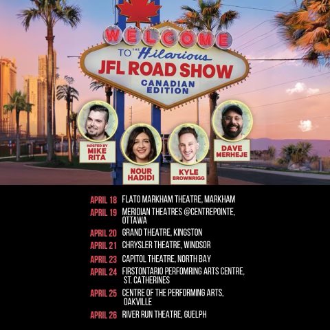 I would see posts about @justforlaughs road shows in the past years and wanted to be apart of them. So I am excited to be apart of this years one. Hosted by @ritathehumann featuring @NourHadidi & Kyle Brownrigg For tickets you can purchase on each individual theaters website!