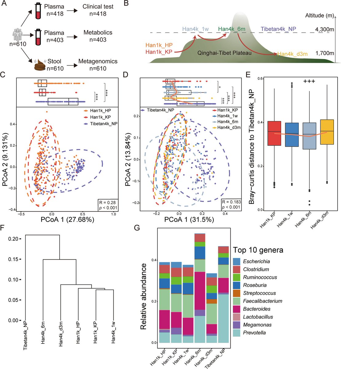 Longitudinal multi-omics analysis uncovers the altered landscape of gut microbiota and plasma metabolome in response to high altitude dlvr.it/T599pb