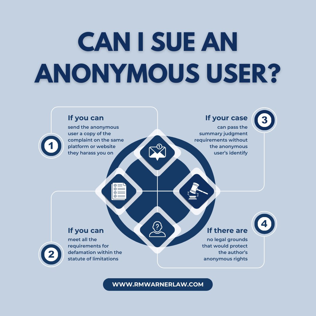 Are you being anonymously harassed? By filing a #JohnDoelawsuit with the help of a #defamationlawyer, those wishing to take #legalaction can do so- even if a defendant's identity unknown! Click the link in our bio to consult a #defamationattorney & begin your #defamationlawsuit.