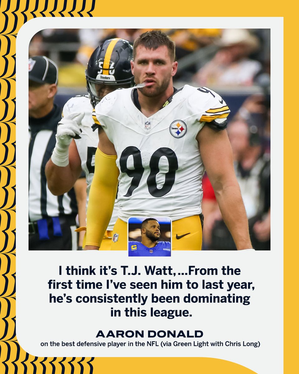 Recently retired DT Aaron Donald gives his take on the best defender in the NFL 👀 T.J. Watt is currently tied for the second shortest odds to win Defensive Player of the Year next season at +700 🐝