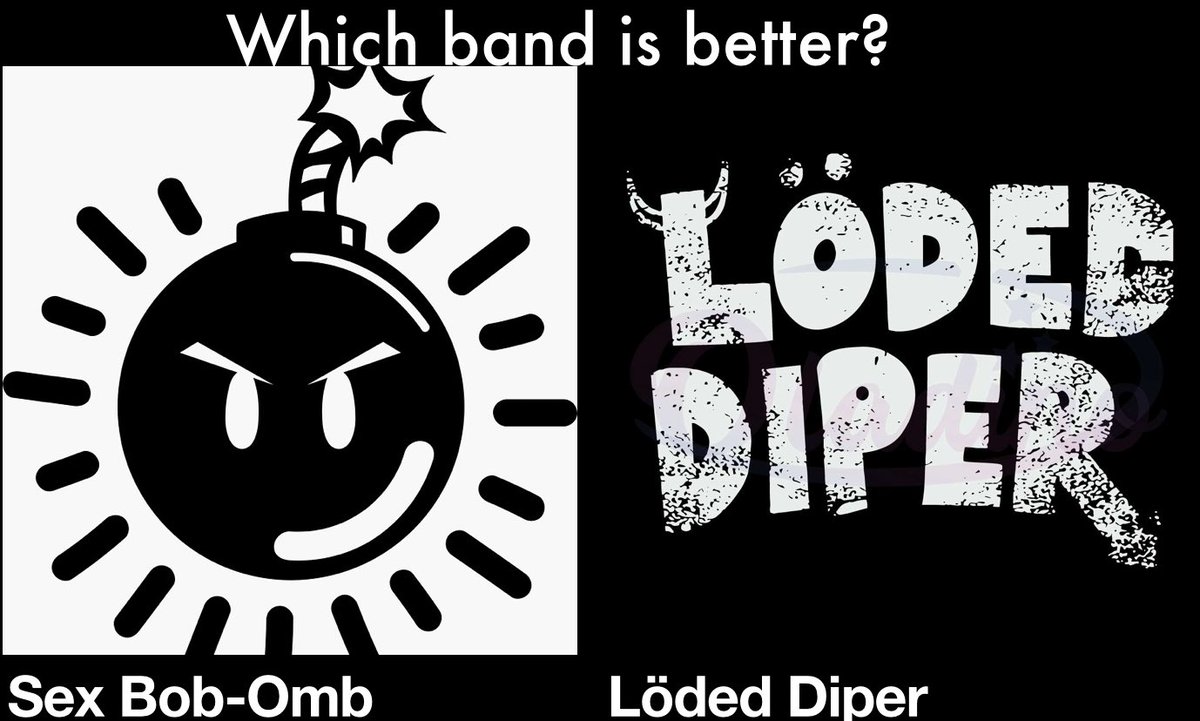 Which band is better? Sex Bob-Omb or Löded Diper?
#scottpilgrim #diaryofawimpykid #sexbobomb #lodeddiper