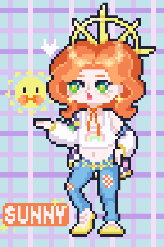 FoxlynnArt's tweet photo. I aspire to have a pixel vtuber model as cute as yours!!🌞 

#minisuntist #Pixelart https://t.co/4wOHXB1mAy