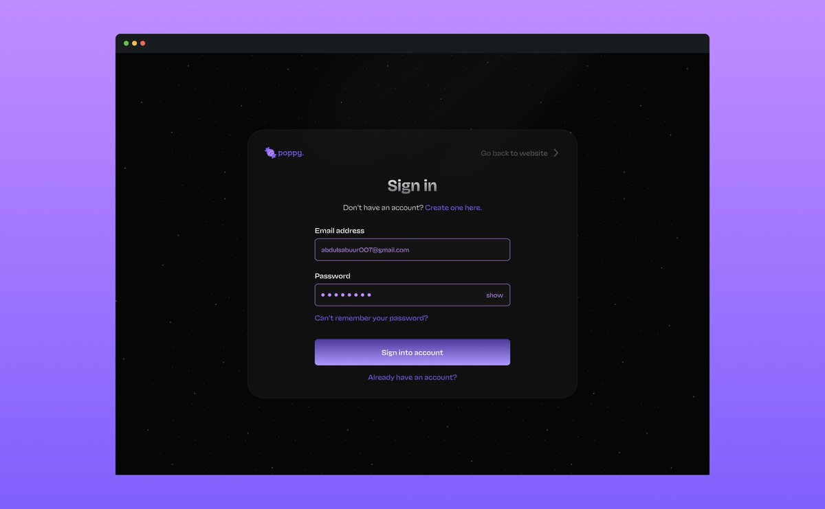 designed a sign in account modal ✨✨