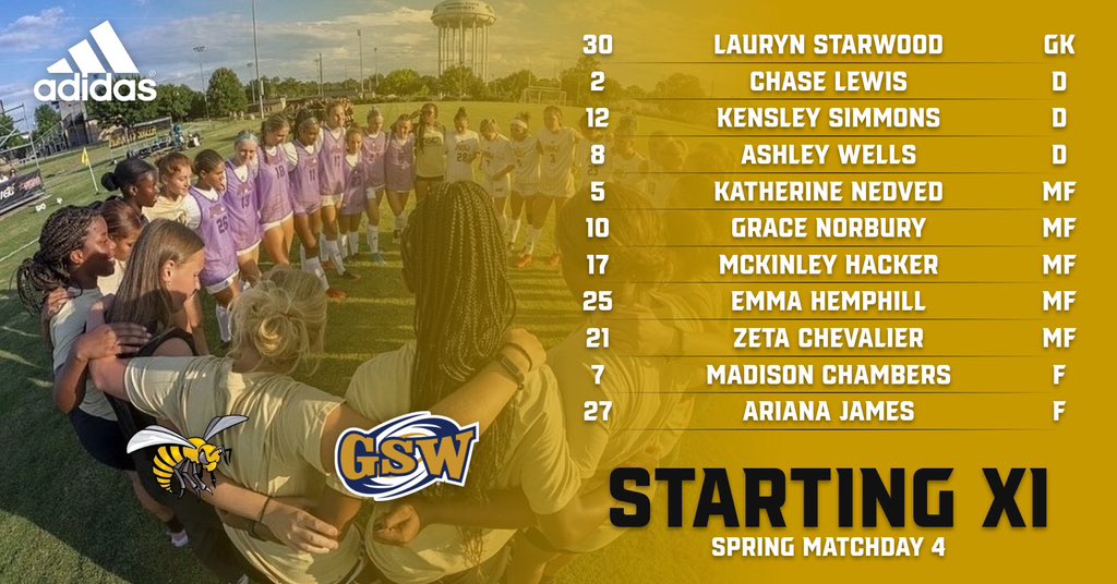 SPRING MATCH DAY 4 ASU v GSW This afternoon’s starting XI #swarm #HornetFutbol