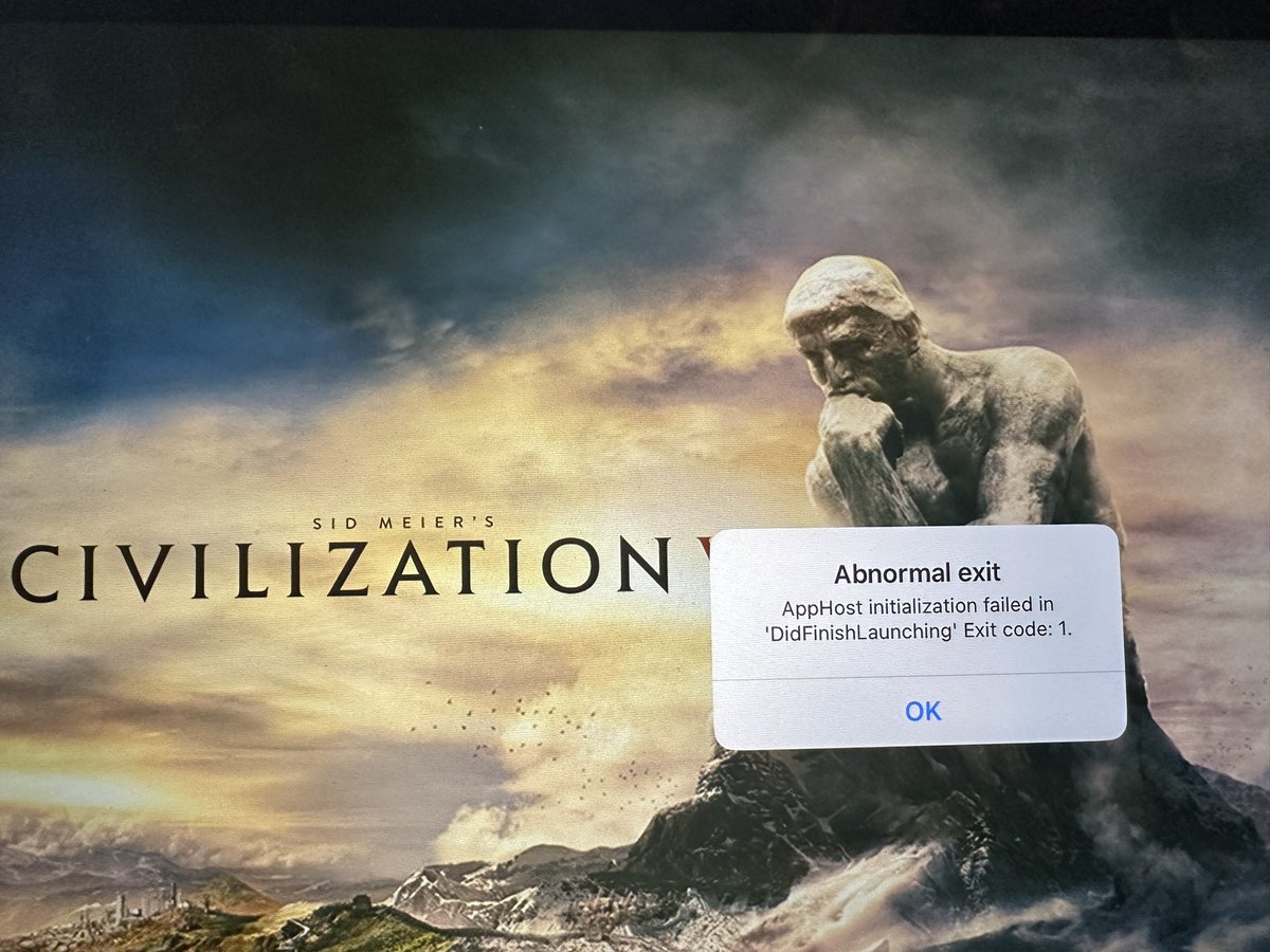 TallisMBA's tweet photo. @AspyrMedia can you fix #CIVILISATION it isn’t loading… https://t.co/5zldYeEuDR