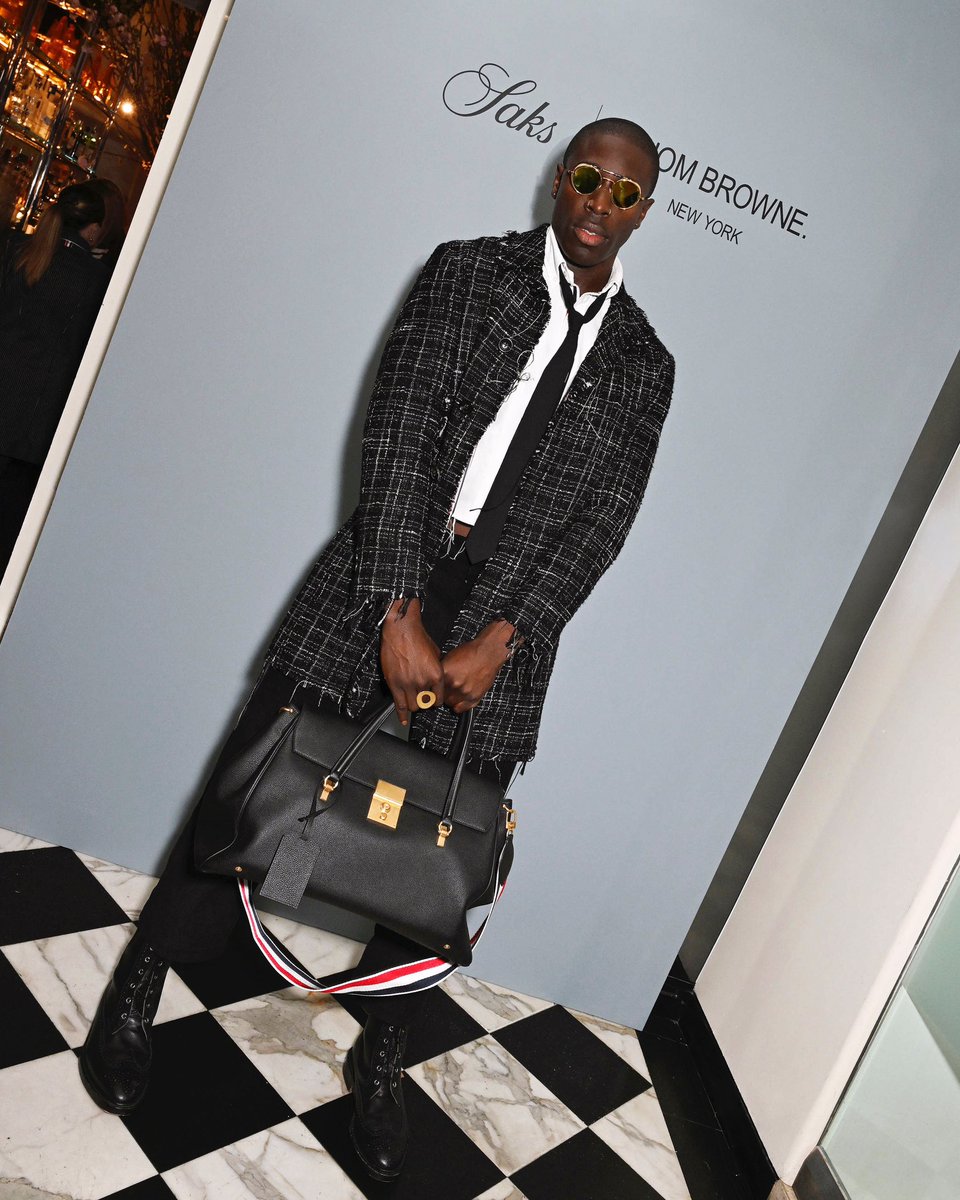 … moses … moses sumney joins thom browne for dinner at mr. chow in los angeles to celebrate the launch of the saks fifth avenue beverly hills in-store takeover and exclusive capsule collection. @saks #thombrowne #mosessumney #saks