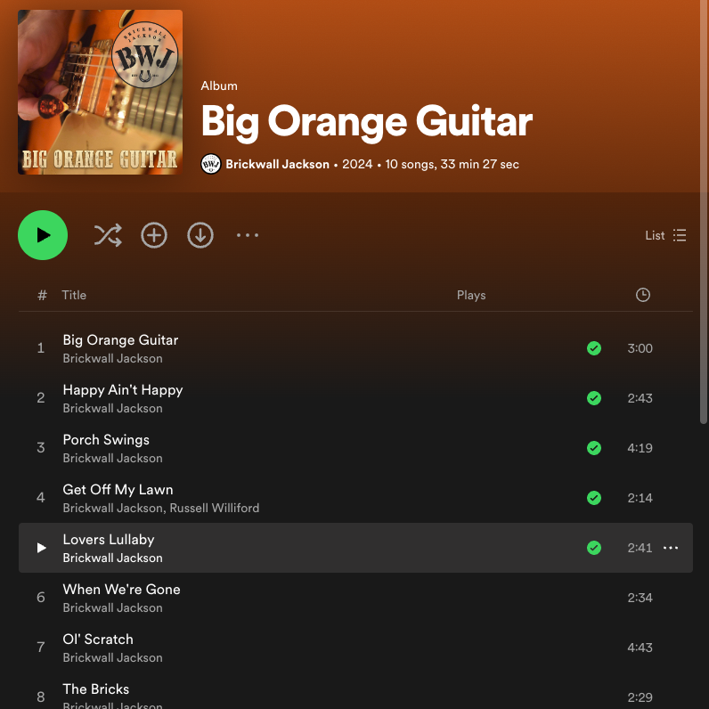 Big Orange Guitar day by day, song by song. Day 5 featured song: Lovers Lullaby
Spotify: ow.ly/oBOs50R5mju
Apple Music: ow.ly/sUeg50R5mjt
Amazon Music: ow.ly/OutU50R5mjs
#AmericanaMusic #AlbumRelease