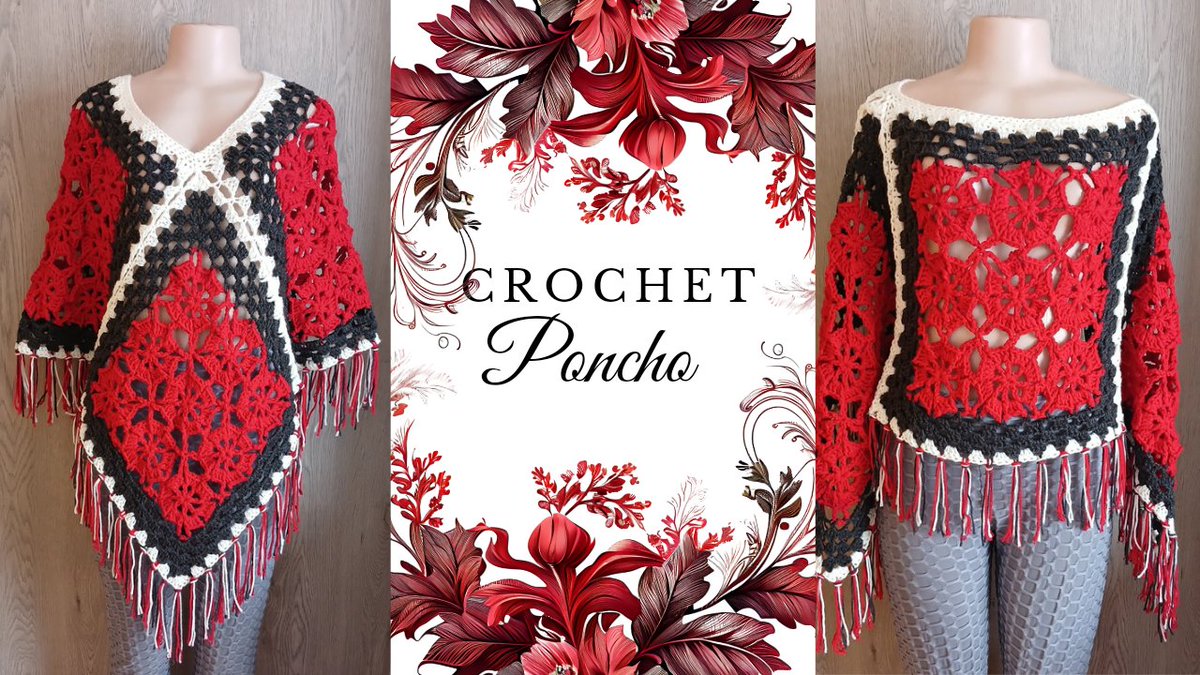 berknietta's tweet photo. Crochet poncho made by joining Crochet motifs https://t.co/ZTQjhP49vr