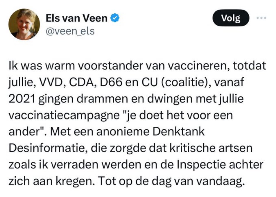 Els, je zat verkeerd. Je had en hebt ongelijk. Je staat voor lul. En je maakt het alleen maar erger met jarenlang GEJANK. Niemand neemt je serieus. Stop. Begin opnieuw. Met iets wat je wél aankan. Leg je erbij neer dat ‘huisarts’ gewoon te hoog gegrepen is voor je.