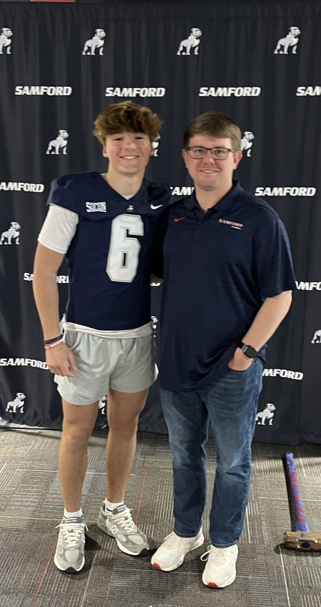 Super thankful for @CoachBBognar and the rest of the staff for a great visit @SamfordFootball‼️Absolutely loved being on campus and can’t wait to be down for camp this summer!!! #AGTG @RickyTurner19 @CSJ @CoachCoopp @TheChozenHump