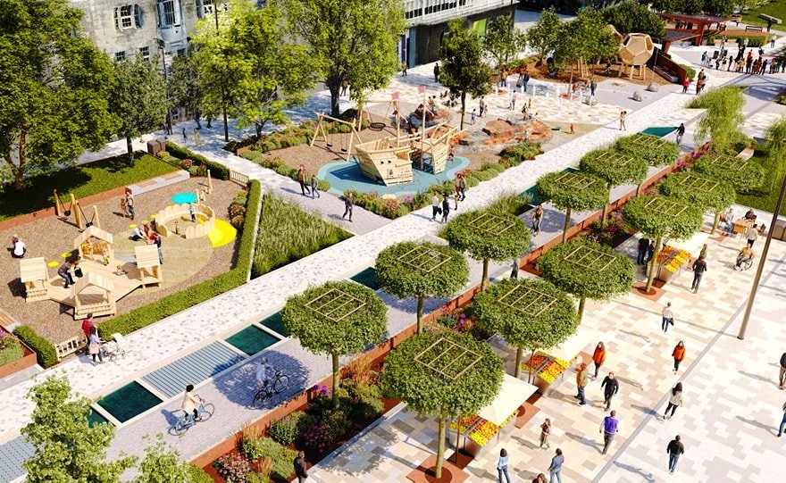 A large play area for children and families, soon to be constructed in the new Armada Way landscape design <a href="/visitplymouth/">Visit Plymouth</a> <a href="/DestinationPlym/">Destination Plymouth</a>