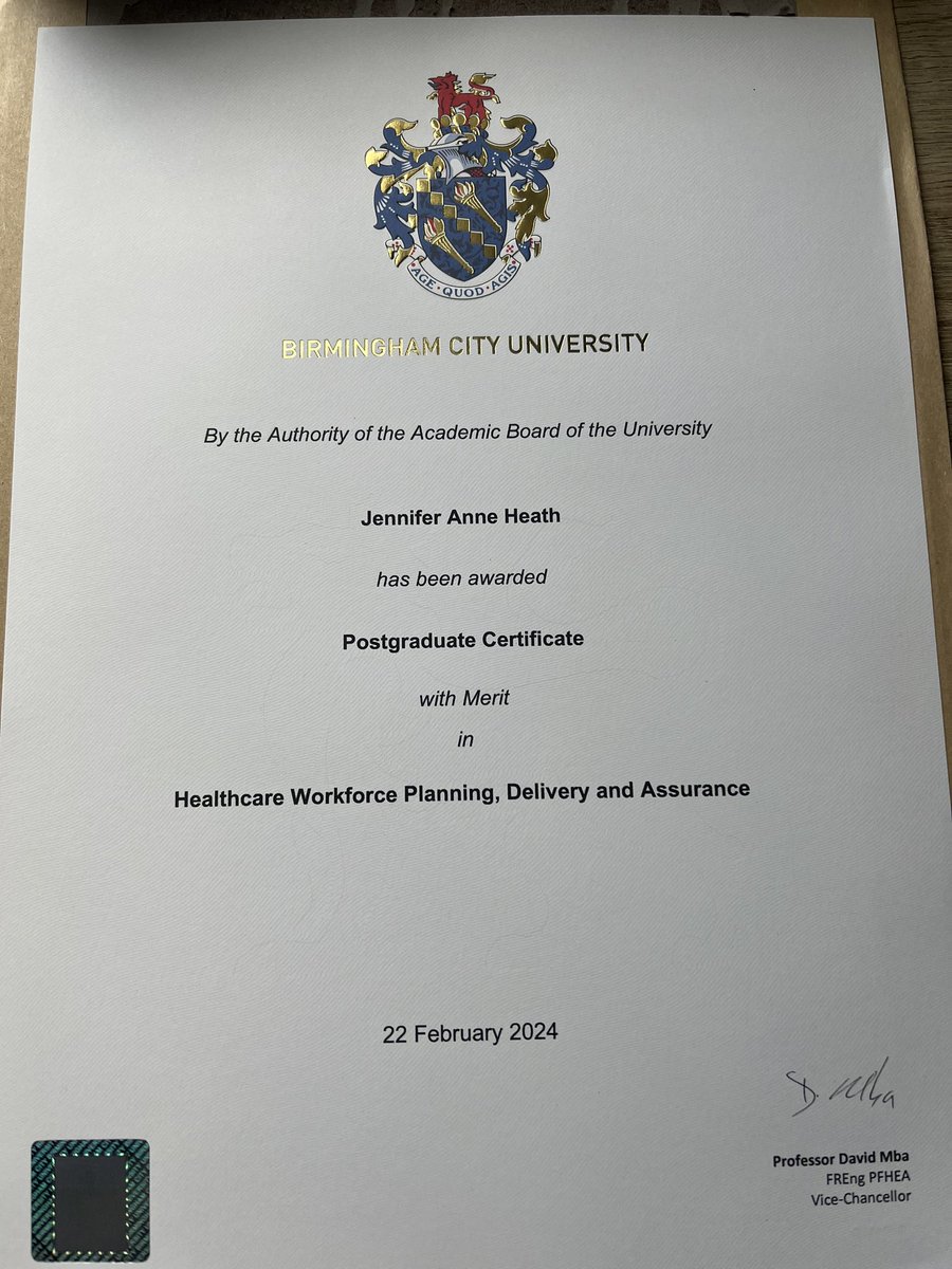 Proud to receive this in the post today. Difficult going back to studying with a busy career and family life but so pleased to pass. Thank you @k_mantron for encouraging me, @tandgicft for supporting me and all at @teamCNO_