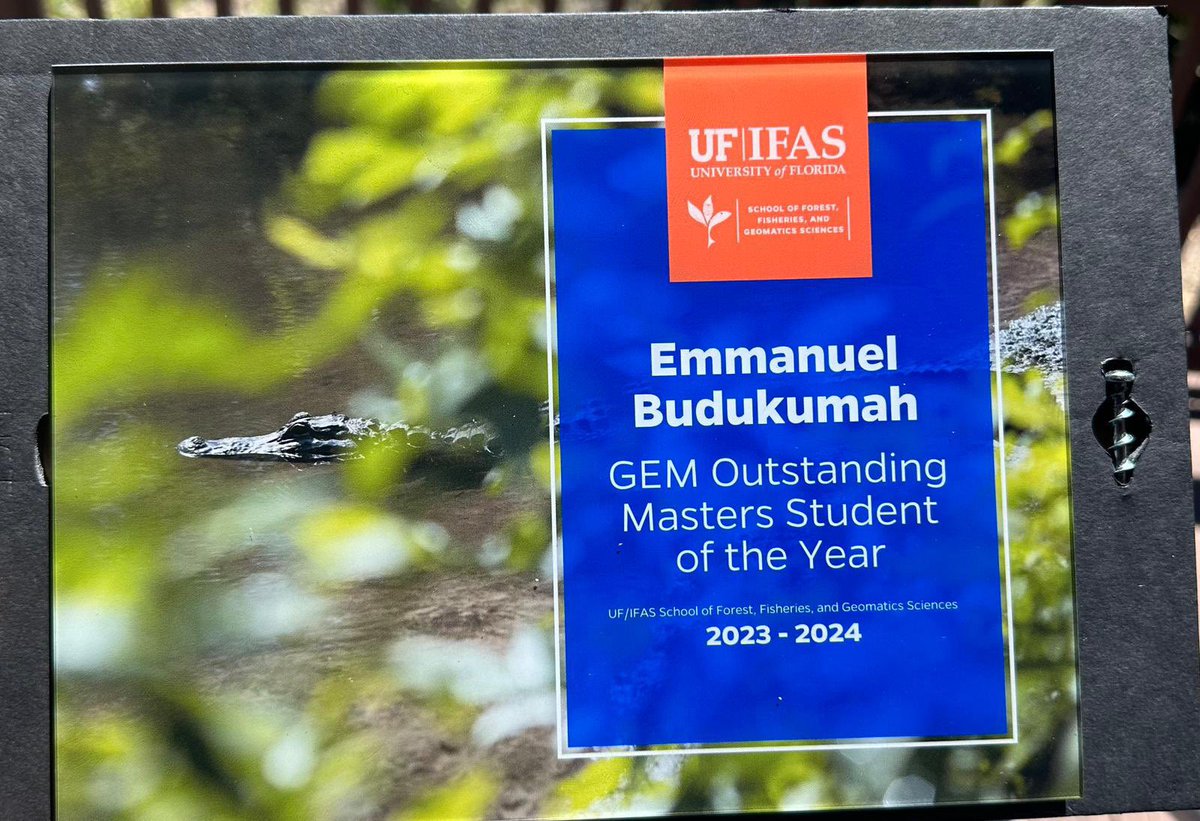 watsuptek's tweet photo. Master Emmanuel Budukumah Junior , who was awarded as the best student in the college of engineering for the 2019/2020 academic year has been been awarded as the GEM Outstanding Masters Student of the 2023/24 academic year in the University of Florida.❤️✨

#WatsuptekReport https://t.co/tnni2pYD9C