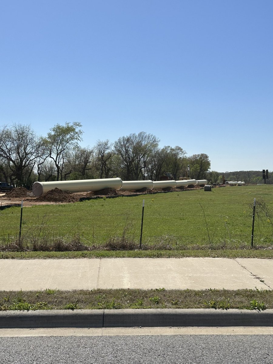 I don’t even know what these big pipes are for but it seems like every time I drive around #NorthwestArkansas I see some kind of large infrastructure project.  What a great place to be.