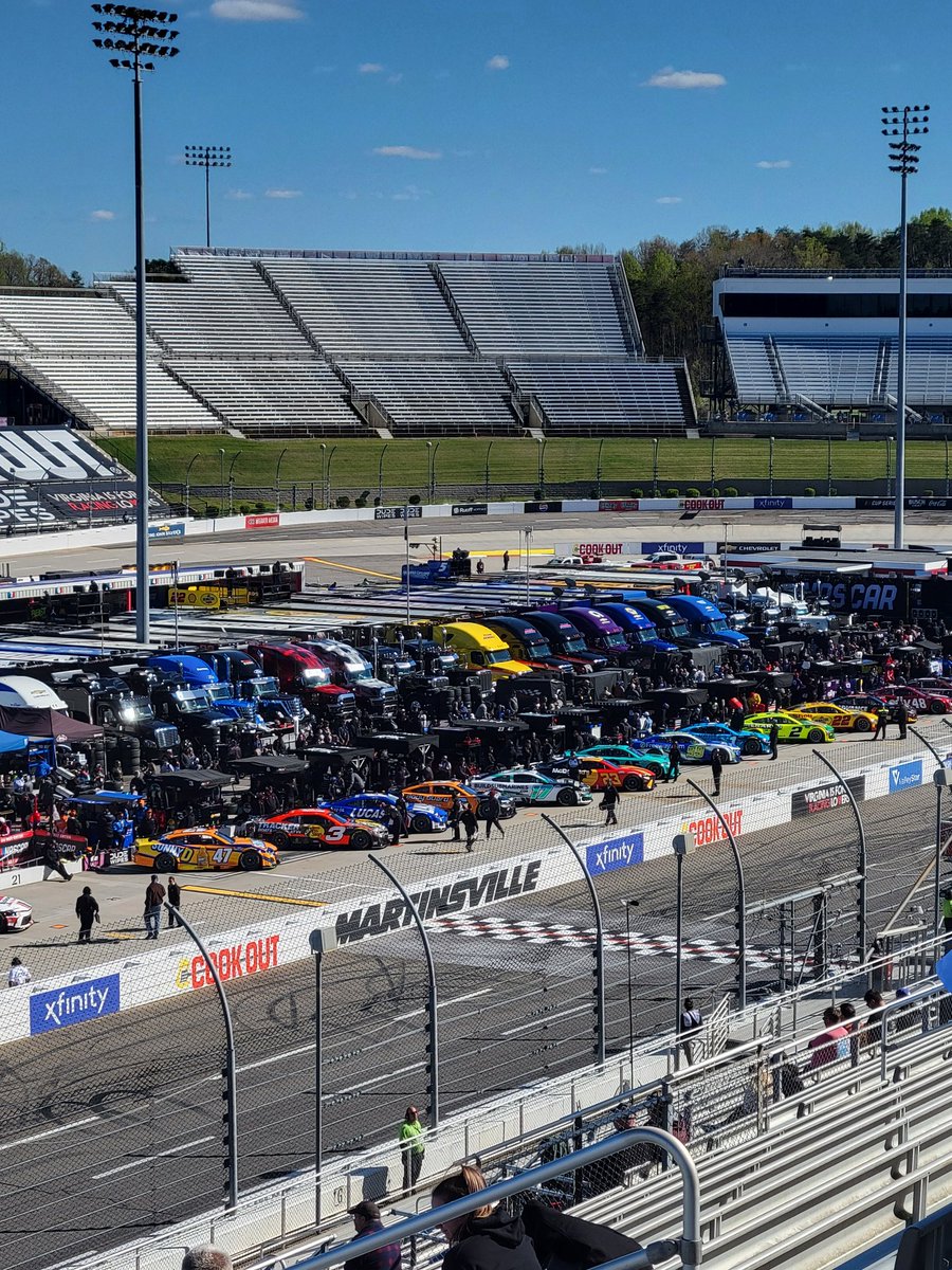 Cars about to hit the track for practice and qualifying. Don't forget to get those One & Done picks in for this weekend's #CookOut400 at #MartinsvilleSpeedway