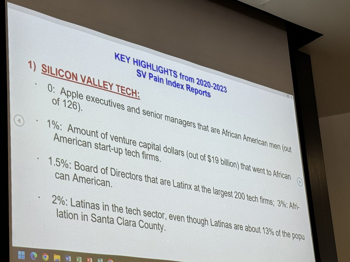 When Silicon Valley tech companies talk about their DEI program or their robust STEM pipeline program they’ve had for years to diversify their workfore, don’t believe them. When they say they have a diverse workforce, don’t believe them. They’re lying. #SiliconValleyPainIndex