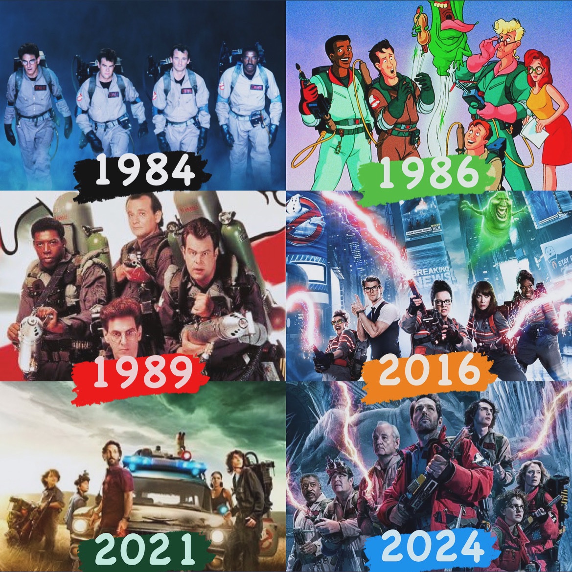creaturesofthe's tweet photo. 40 years of Ghostbusters from 1984-2024 #Ghostbusters #BillMurray #80s https://t.co/UxC1P6G04D
