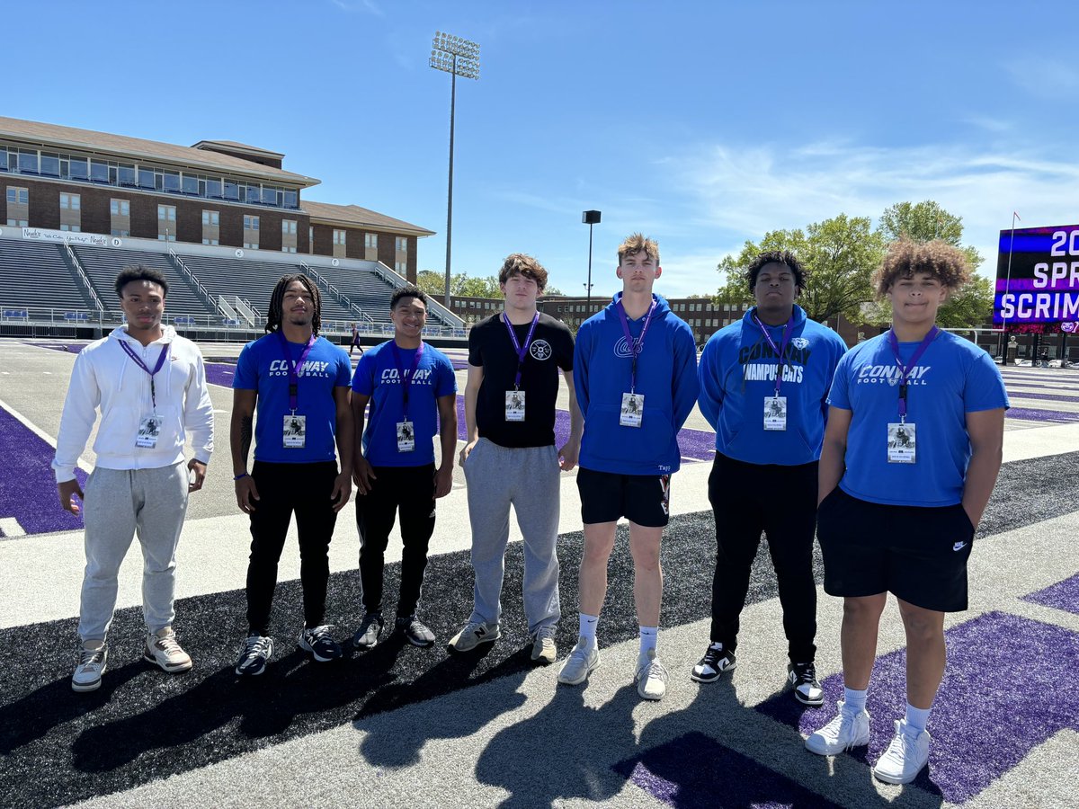 Great group of young men here! Thanks @UCA_Football for having us! Go Cats! 🚾🏈
