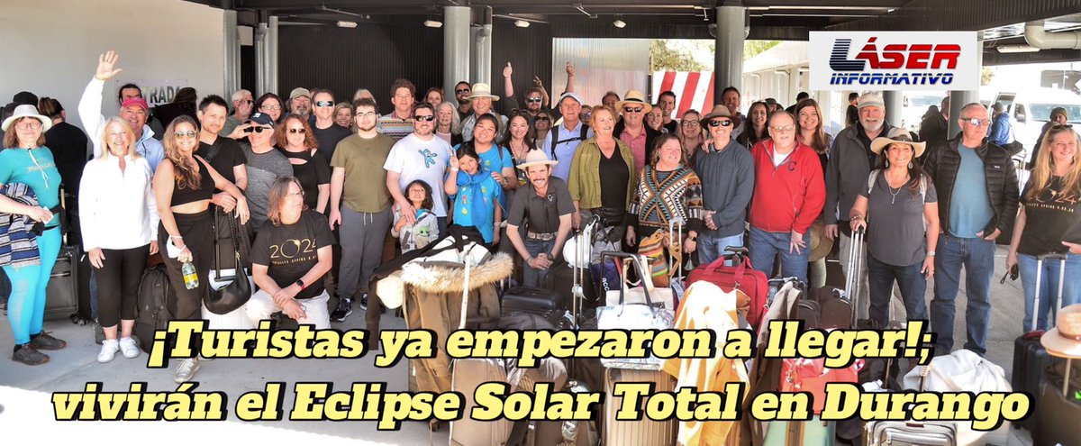 LaloSerranoZ's tweet image. #LaserInformativo

¡Turistas ya empezaron a llegar!; vivirán el #EclipseSolarTotal en #Durango. Visitantes de diversas partes del mundo eligieron al estado por su belleza, cultura y gastronomía.

Investigadores, científicos e influencers también observarán el fenómeno astronómico