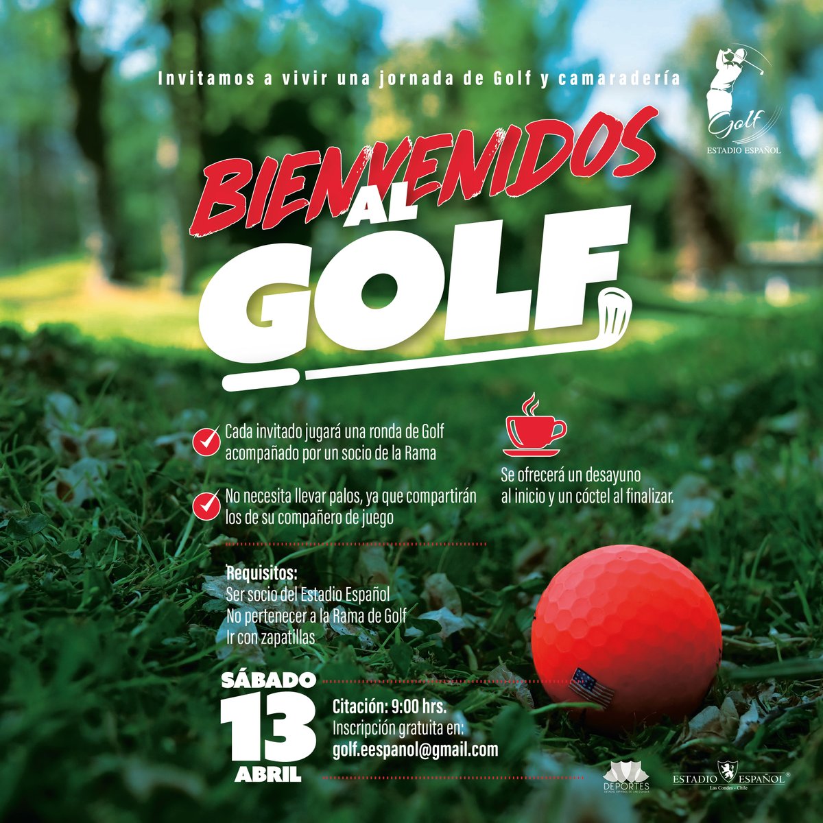 🏌️‍♂️✨ ¡Descubre el mundo del golf en Estadio Español! La Rama de Golf invita a todos los socios, que aún no son miembros de la rama, a unirse al torneo 'Bienvenidos al Golf' este sábado 13 de abril a las 9 am. 🏌️‍♀️ #EstadioEspañol