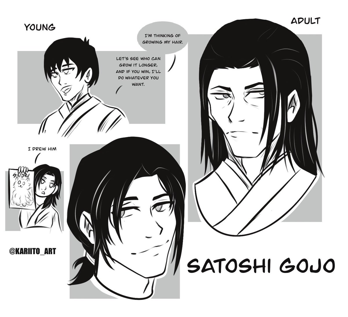 My version design of Gojo’s dad
AU by @lapizsagana 
Fic: archiveofourown.org/works/53285026…
#庵歌姫 #gouta #五歌 #GojoSatoru #Originalcharacters