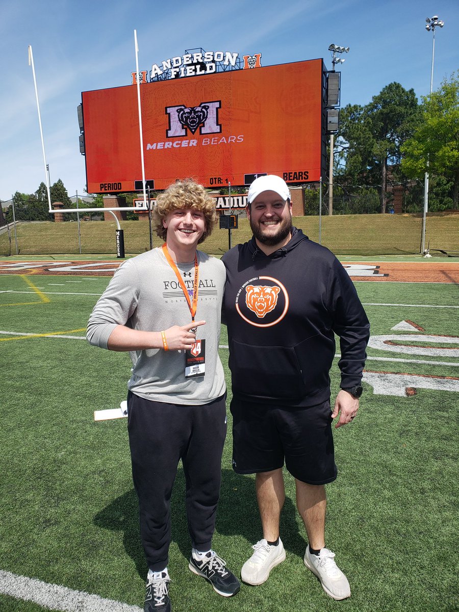 Had a great time visiting Mercer University today for junior day! @NEGARecruits @Coach_Chaffee @cwags39 @Coach_Timmerman @NoFoFootball @NFHS_FB_Recruit @coach_mjacobs @RecruitGeorgia