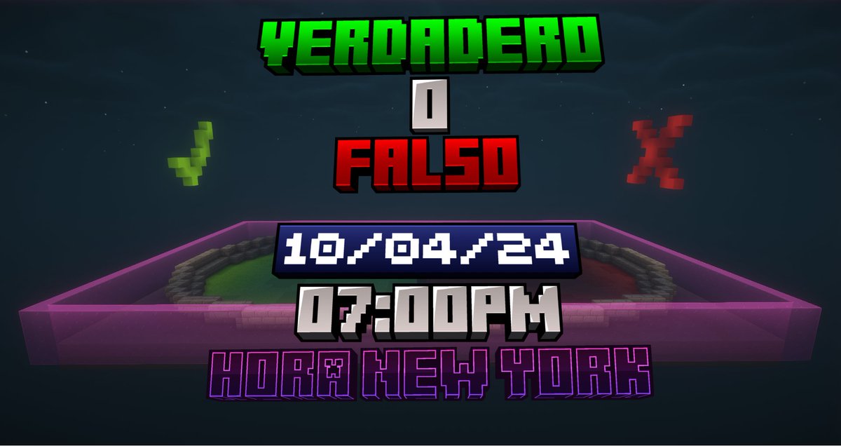 EventsCrafts's tweet photo. EVENTO en MINECRAFT 💰
VERDADERO✅
O
FALSO❌
Premio de 10$ USD💵
‼️ TODOS PUEDEN ENTRAR ‼️
El evento sera transmitido por
https://t.co/8fJQNhN2f4
RT🔁 & FAV ♥️
#MinecraftEventos #EventsCrafts #Minecraft https://t.co/qyCvsJef8V