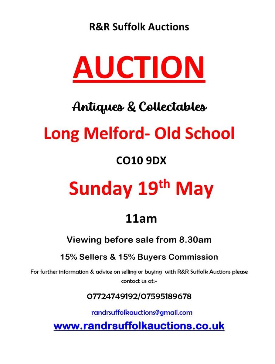 Accepting lots now. Looking forward to seeing you at our new venue. #auction #suffolk #suffolkauction #suffolksales #suffolkantiquehunting #suffolkcollectors