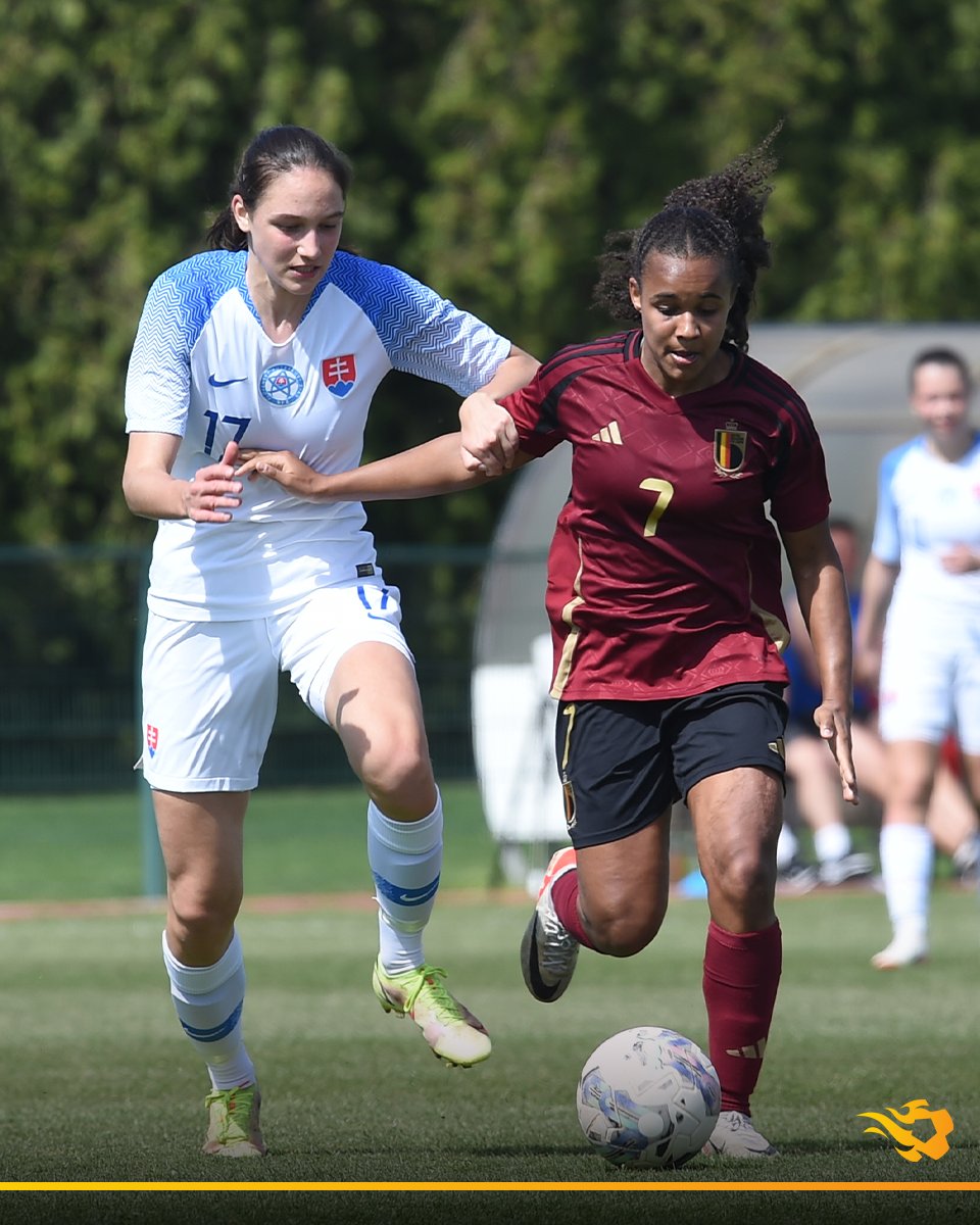 🇧🇪 2 - 0🇸🇰. Two in a row for our WU19s at the elite round. Tuesday they play the decisive game against Serbia to qualify for the Women's Under-19 EURO. Let's go girls. 👊🔥