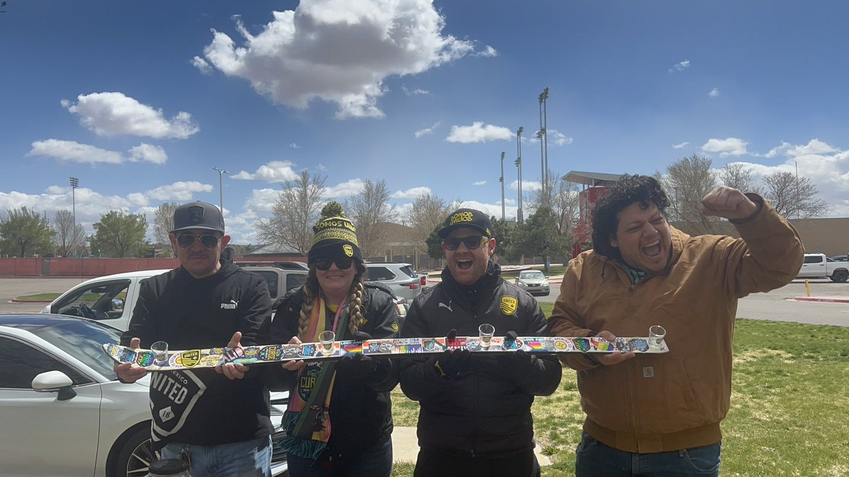 TheCurseNM's tweet photo. Derby day tailgate off to a good start! The new Curse shotski has officially been used! See everyone later today! #BeCursed #NMTrue #BeatElPaso https://t.co/RIZam8uA93