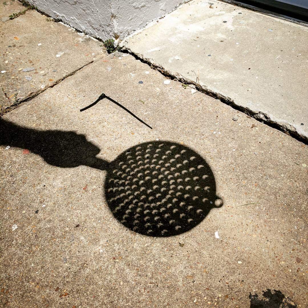 Don't forget, you can use a pasta strainer to view the #eclipse if you don't have glasses.