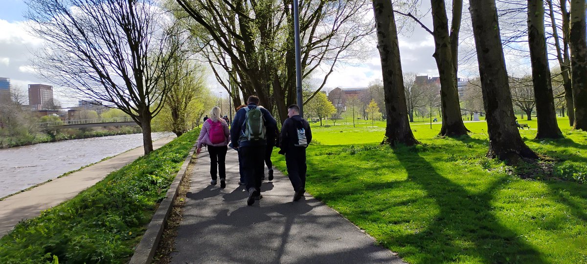 Today there were no trains but 38 of us enjoyed a 10 mile urban walk from central Manchester into Salford, Kersal Moor & Hr Broughton in brilliant sunshine. It was nice to be joined by several new people who we hope will join us again.