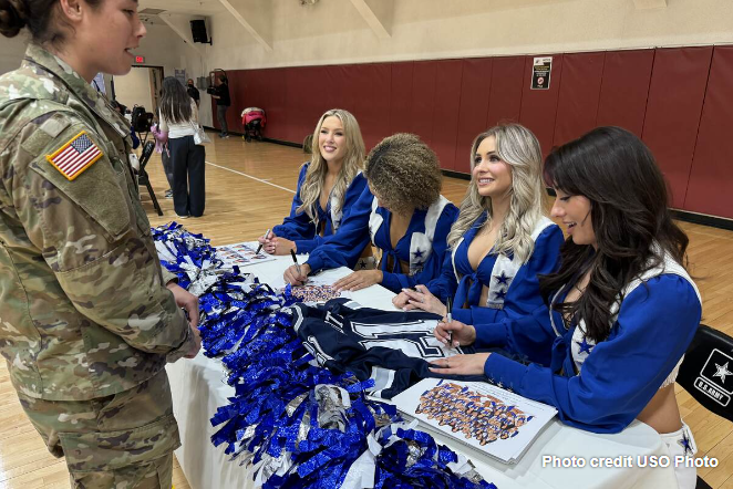 The Dallas Cowboys Cheerleaders @DCCheerleaders traveled on their 85th USO Entertainment Tour to visit American service members, military spouses and military children in South Korea, continuing their 44-year legacy. Read more at brnw.ch/21wIzPg