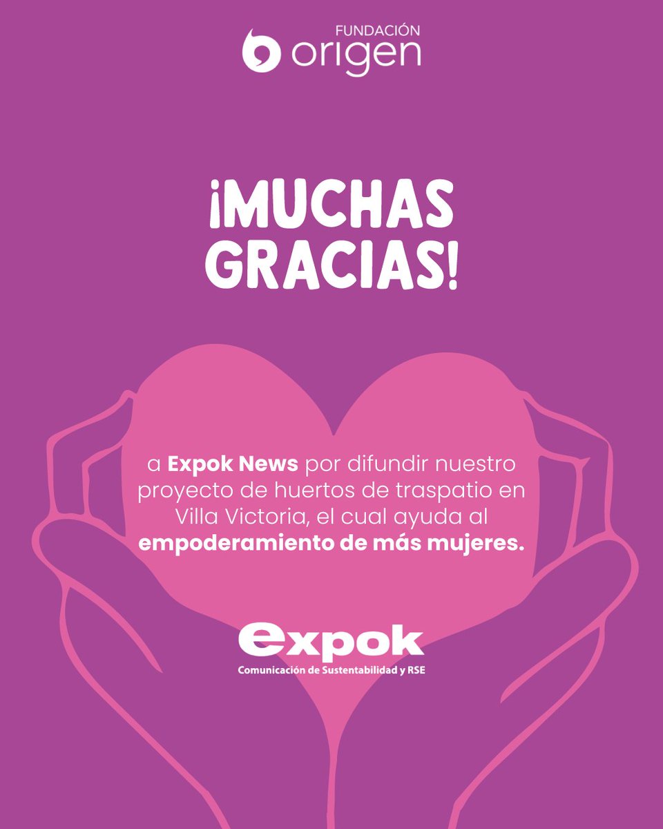 ¡Muchas gracias  Expok News por el reportaje sobre nuestro proyecto de huertos de traspatio! Una iniciativa con la que las mujeres de nuestras comunidades logran autoemplearse vendiendo el excedente de sus cultivos. 

#FundaciónOrigen #VínculosValiosos #ExpokNews