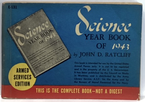 Science Year Book of 1943 - John D Ratcliff (Armed Services Ed by ChrisMcMillenBooks etsy.me/4aLsLYW via @Etsy Just added this to my Etsy store. Check out this and hundreds of other listings. Want to buy it direct? $14 shipping included. Just DM