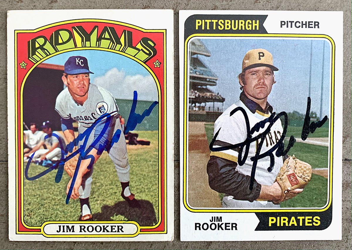 Jim Rooker – 13-Year MLB Career; World Series Champion in '79 with the @pirates; Had Double-Digit Wins for the Bucs from '73-'77; Career: 103 Wins, 3.46 ERA. Autographs thru the mail. #ttm #ttmsuccess #1972Topps