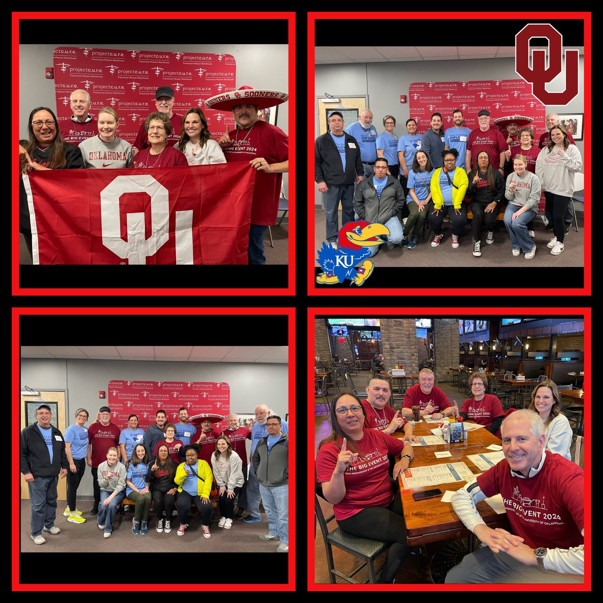 OUClubKC's tweet image. Excited to collaborate along side #KUMed for @OUBIGEVENT #TBE2024, empowering Project C.U.R.E. Franciscan Mission Warehouse in #KCMO today‼️

Join us in making a difference in our community 💪 

#OUCKC #Boomer #KCSooner #OUAlumni #OUDNA #Jayhawk #CommunityService