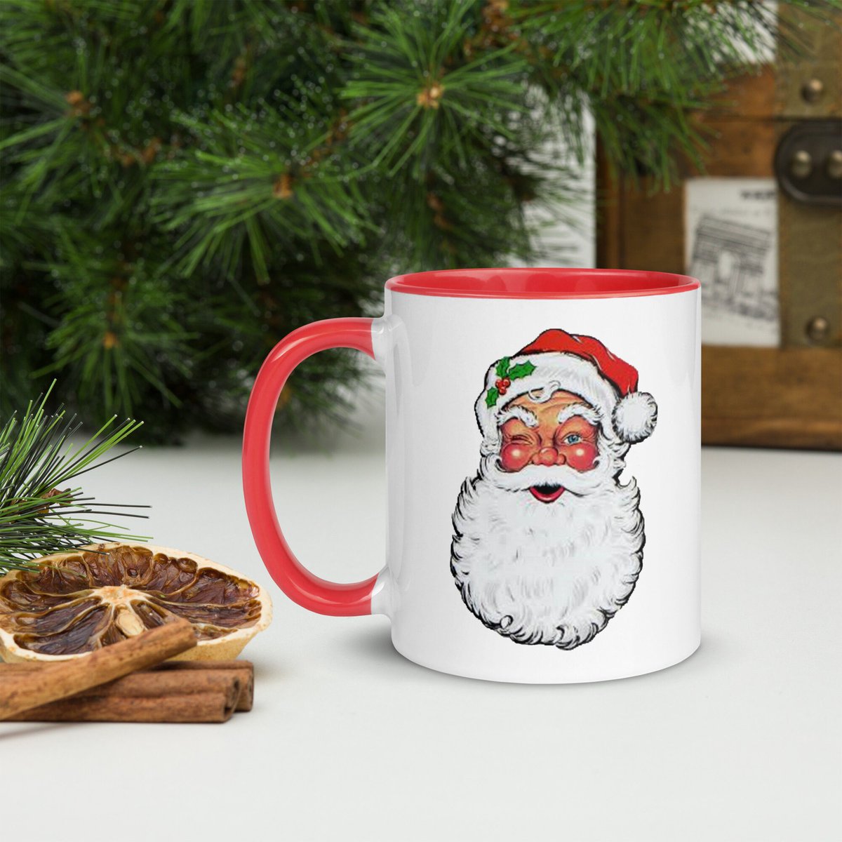 Santa Mug with Color Inside, Christmas Coffee mug, gift ideas, Christmas morning, Holiday mug tuppu.net/c0b68d2b #MothersDay #EtsyShop #FathersDay #Etsy #MemorialDay #HandmadeGifts #FourthofJuly #ColorMug