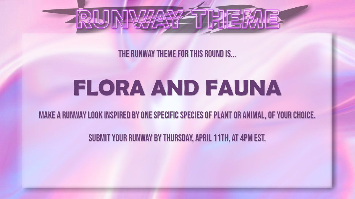 MAXI CHALLENGE + RUNWAY THEME

Submit your materials by April 11th, at 4pm EST.

Storky Feather <a href="/wxxther/">k&tamine</a>
Ashe Wednesday <a href="/AustinJAshburn/">Austin Ashburn</a>
Khione Frostbyte <a href="/THEOnIyNonya/">Trey</a>
River Styx <a href="/achillesani/">mo ❄️</a>
The Black Starlet @theblackstarlet