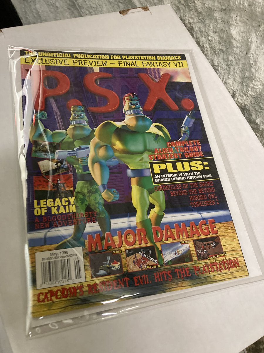 One of our vintage magazine 'blind box' recipients this month (…game-history-foundation.myshopify.com/collections/fe…) will be lucky (?!) enough to receive this hideous Major Damage cover for P.S.X. magazine. (Capcom's PS1 game was canned before its 1997 release, btw.)