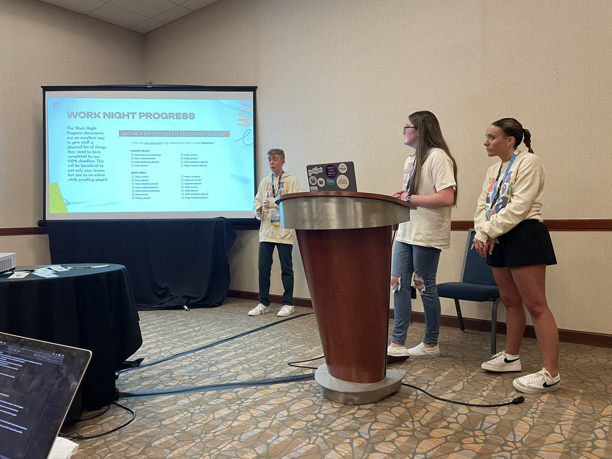 Proud of these kids who killed it at their presentation today. They shared advice for how to tackle editor in chief duties to journalism student leaders around the country!